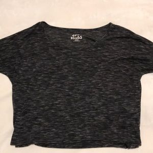 Dark Grey Loose-Fit Crop Top